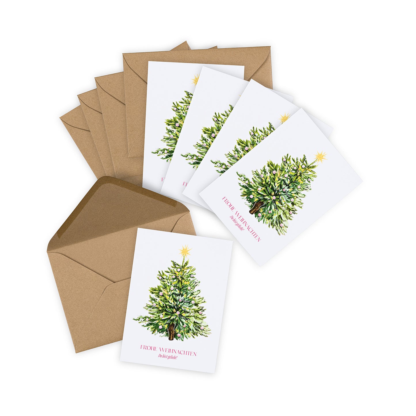 5 Pack Christmas Cards with Envelope